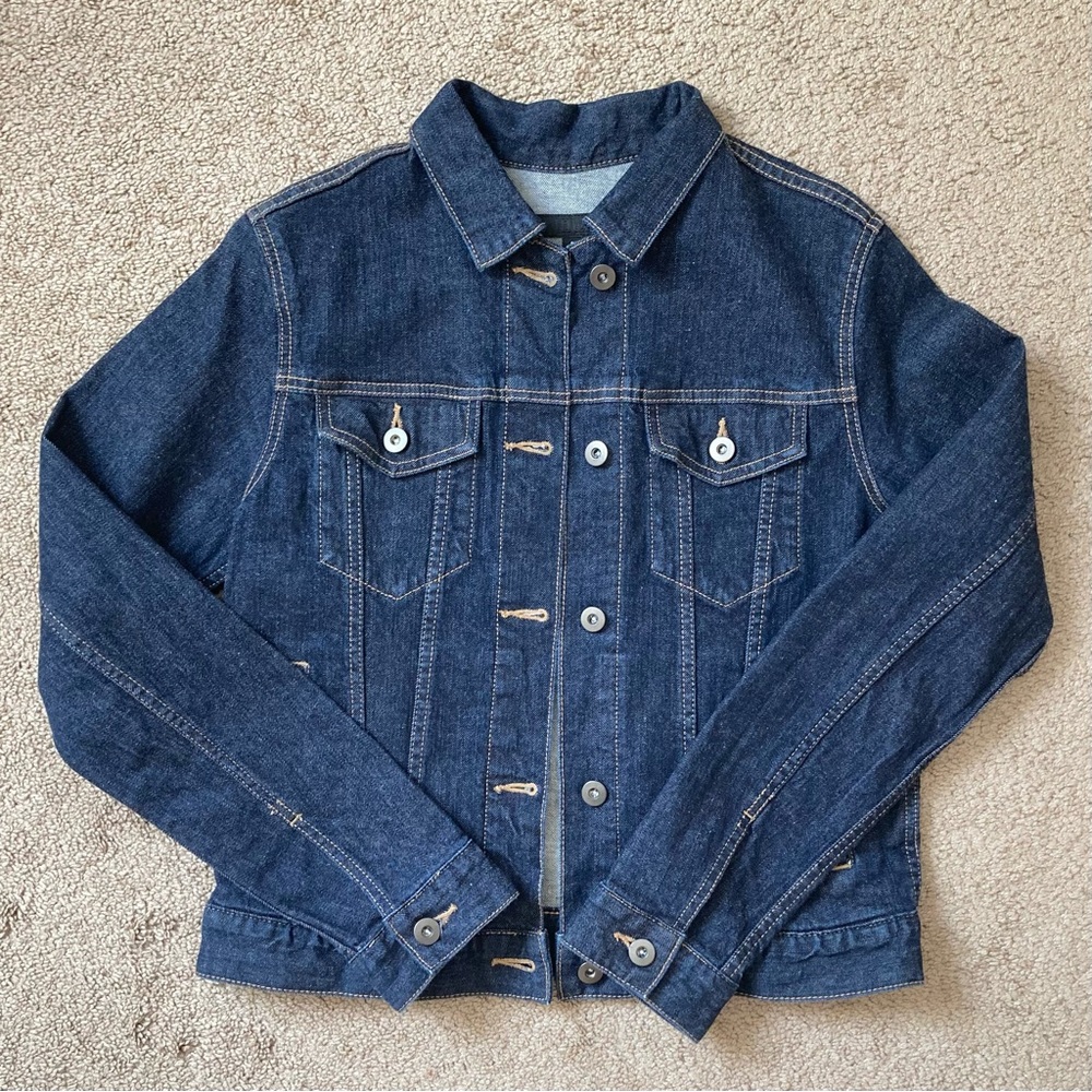 Uniqlo Women Denim Jacket Dark Navy